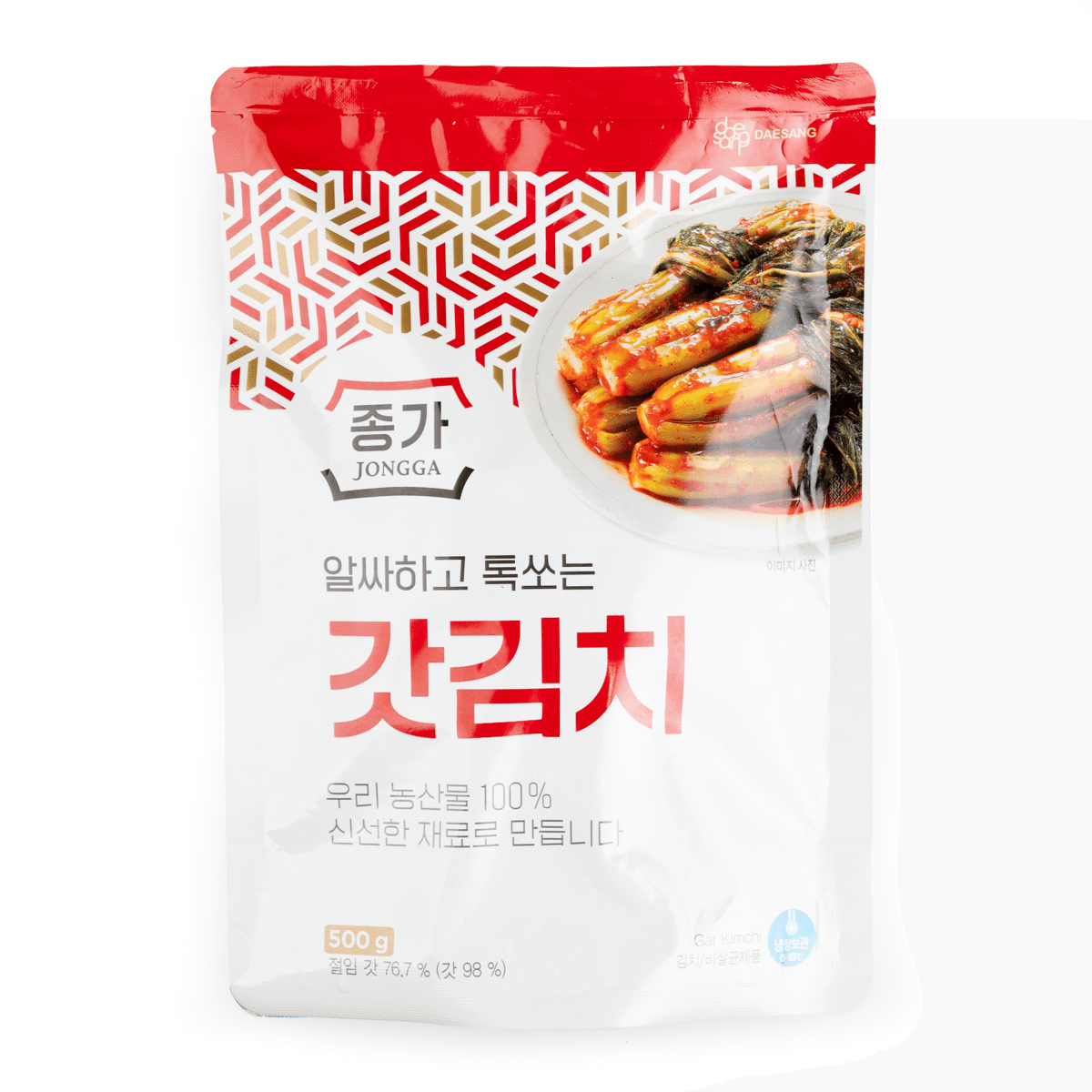Kimchi Lá Mù Tạt Jongga 500 g
