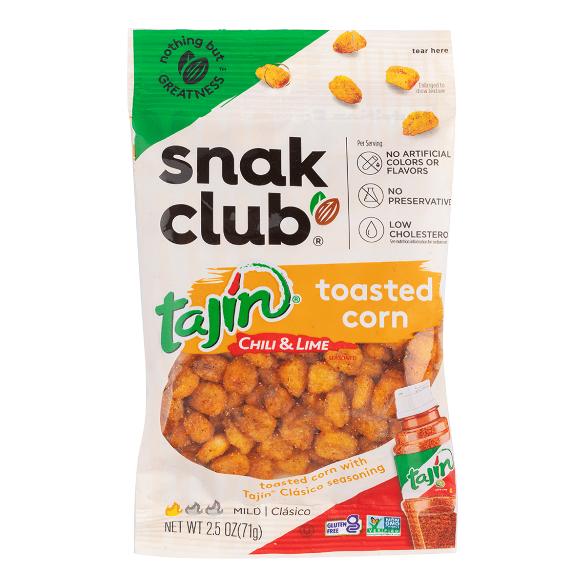 Snak Club Tajin Toasted Corn, Chili and Lime Flavor 2.5 oz
