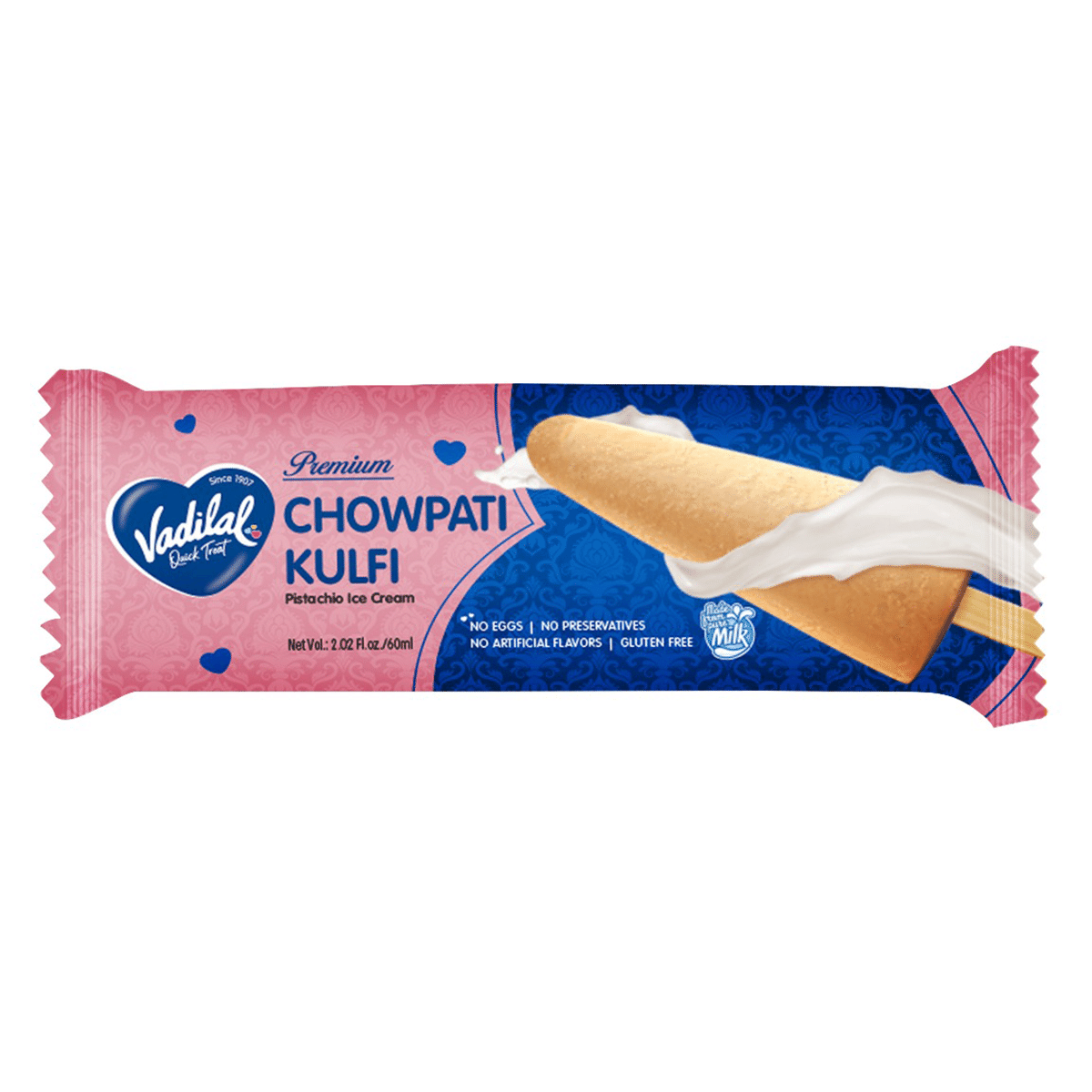Vadilal Conical Kulfi Chowpati Ice Cream 2.02 fl.oz