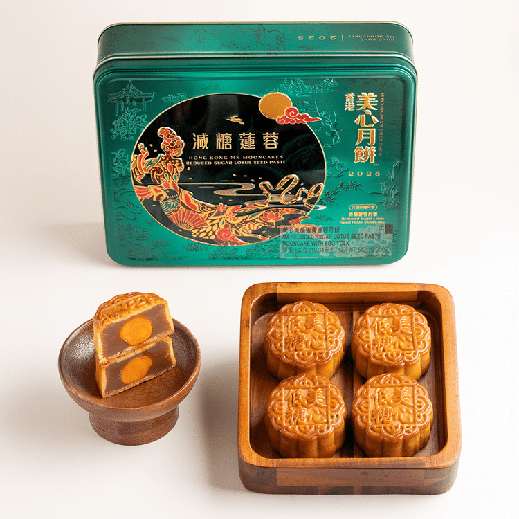 香港美心减糖蛋黄莲蓉月饼6枚入540 克- Weee! 香港美心减糖蛋黄莲蓉月饼6枚入540 克- Weee!