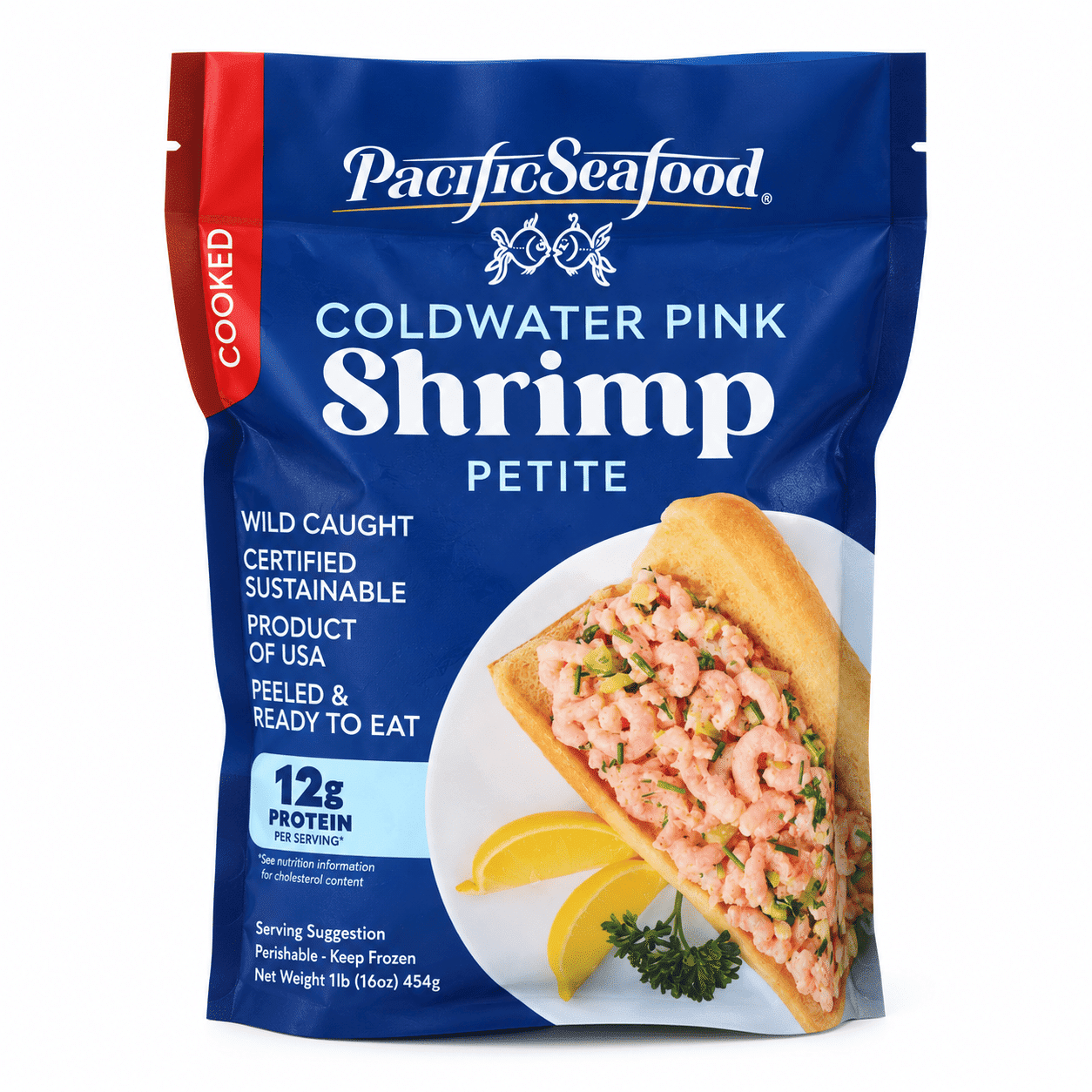 Coldwater Cooked Pink Shrimp, Frozen 16 oz