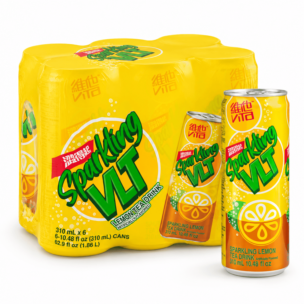Bebida de Té con Gas Sabor Limón Vita 310 mililitro(s)*6 latas