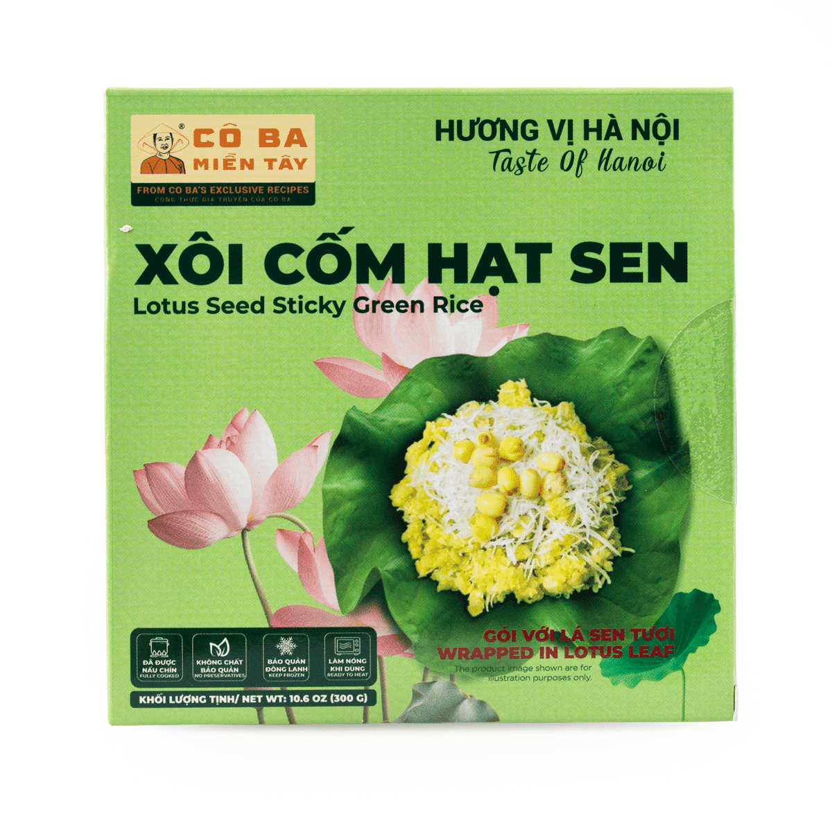 Co Ba Mien Tay Premium Lotus Seed Sticky Green Rice, Frozen 10.6 oz