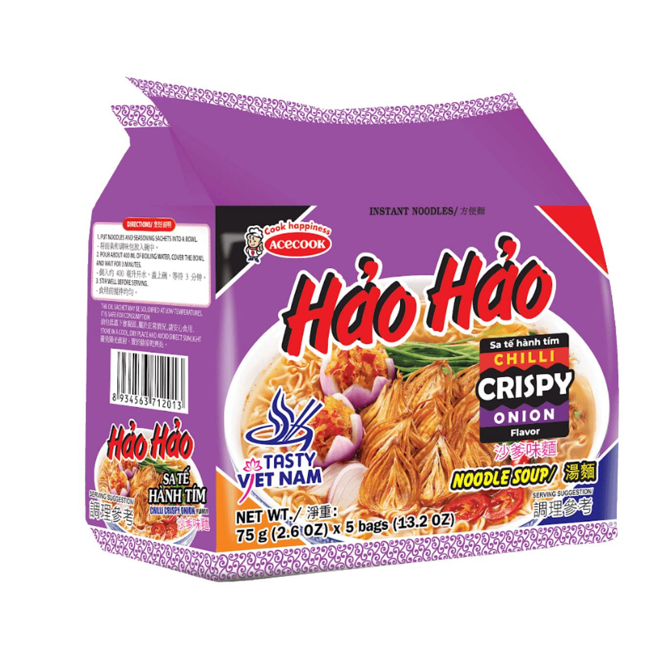 Acecook Hao Hao Sate Onion Flavor Instant Noodle 2.6 oz*5 pack