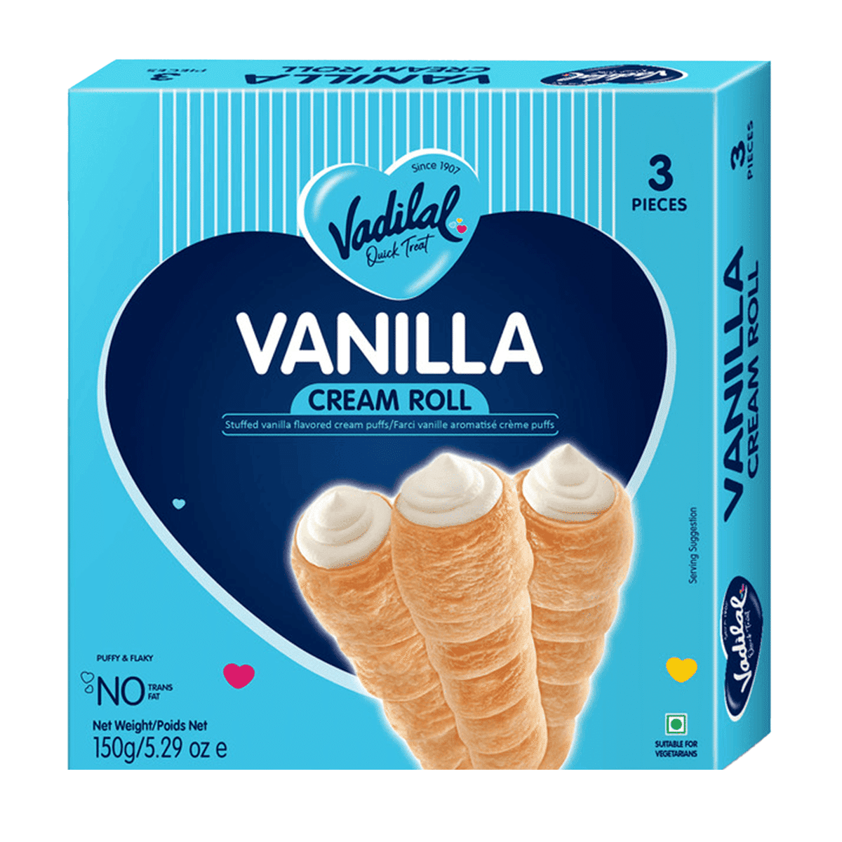 Vadilal 바닐라 크림 롤 150 그램