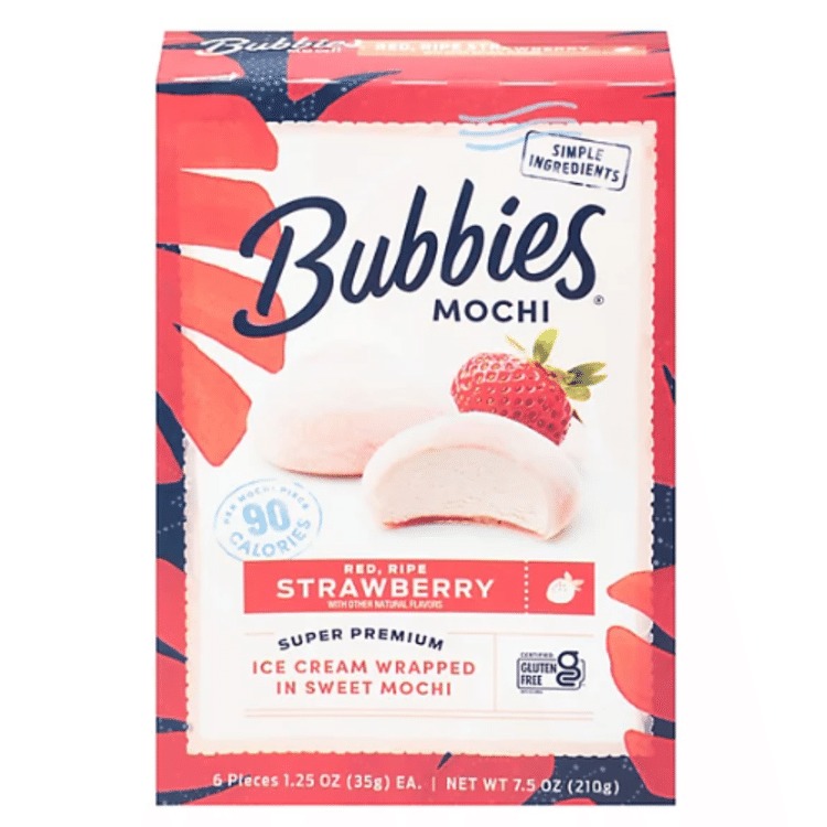 Get Bubbies Mochi Ice Cream Strawberry 7.5 oz Delivered | MásGusto