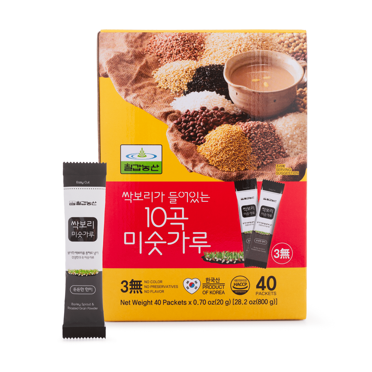 칠갑농산 싹보리가 들어있는 10곡 미숫가루 40 개입 800 그램