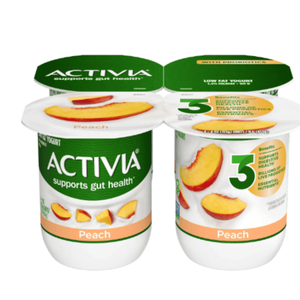Activia Peach Probiotic Yogurt, Lowfat Yogurt Cups, 4 oz, 4 Count 16 온스