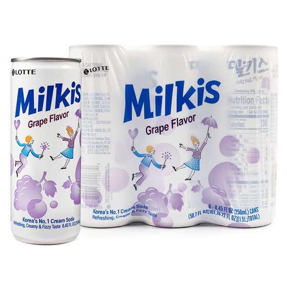 weee_beverages_Lotte Milkis Grape Flavor 250 ml*6 cans