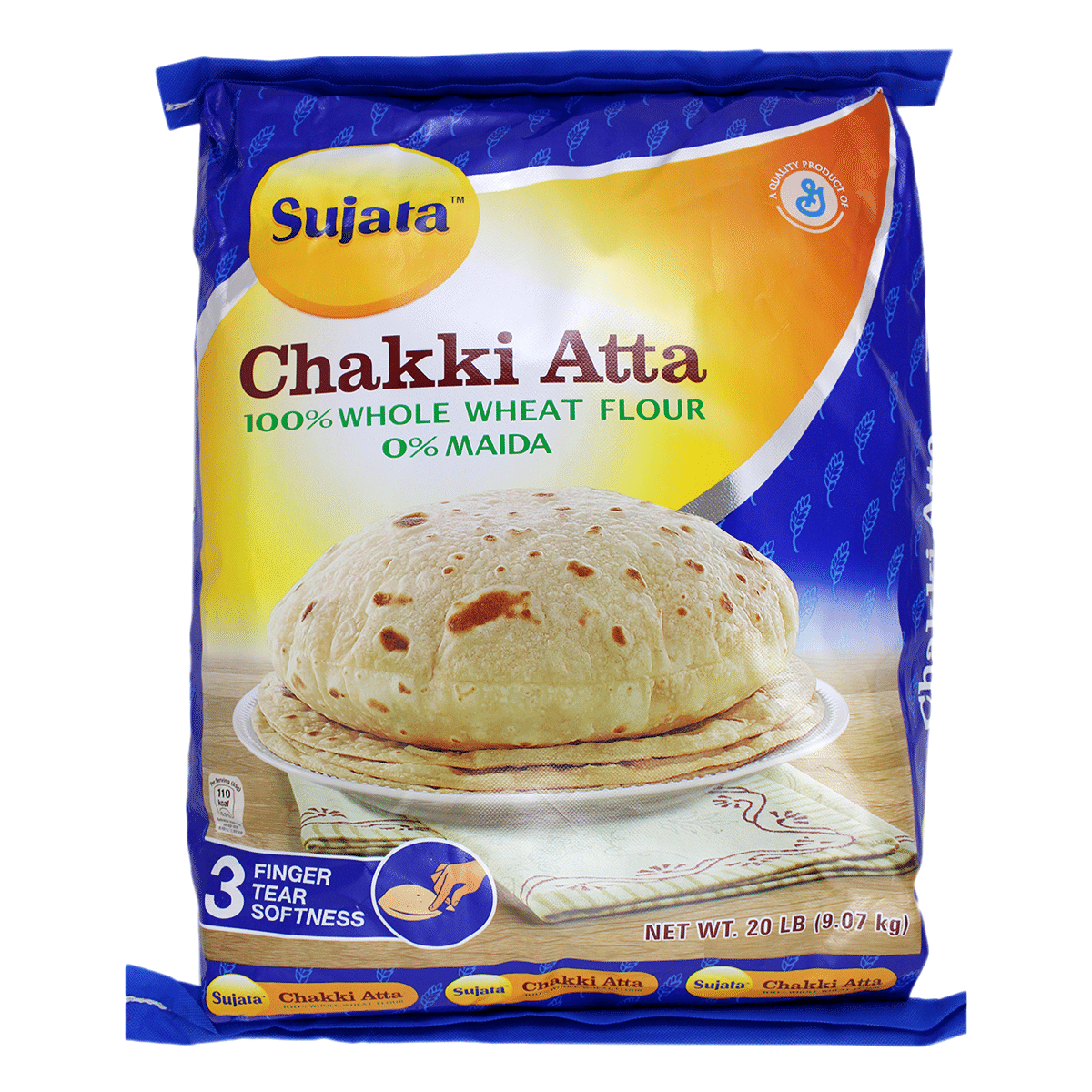 Sujata Chakki Atta 통밀가루 20 파운드