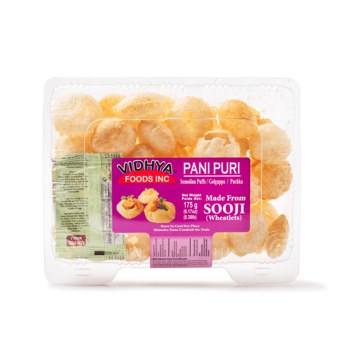 Pani Puri Golgappa de Sémola, Vidhya Foods 160 gramo(s)
