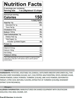 Calbee Asian Chips Thai Yellow Curry 6 oz*12 pack