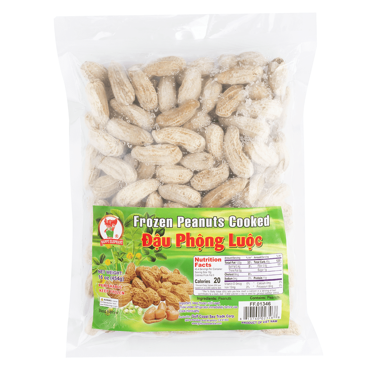Happy Elephant Cooked Peanut, Frozen 1 lb