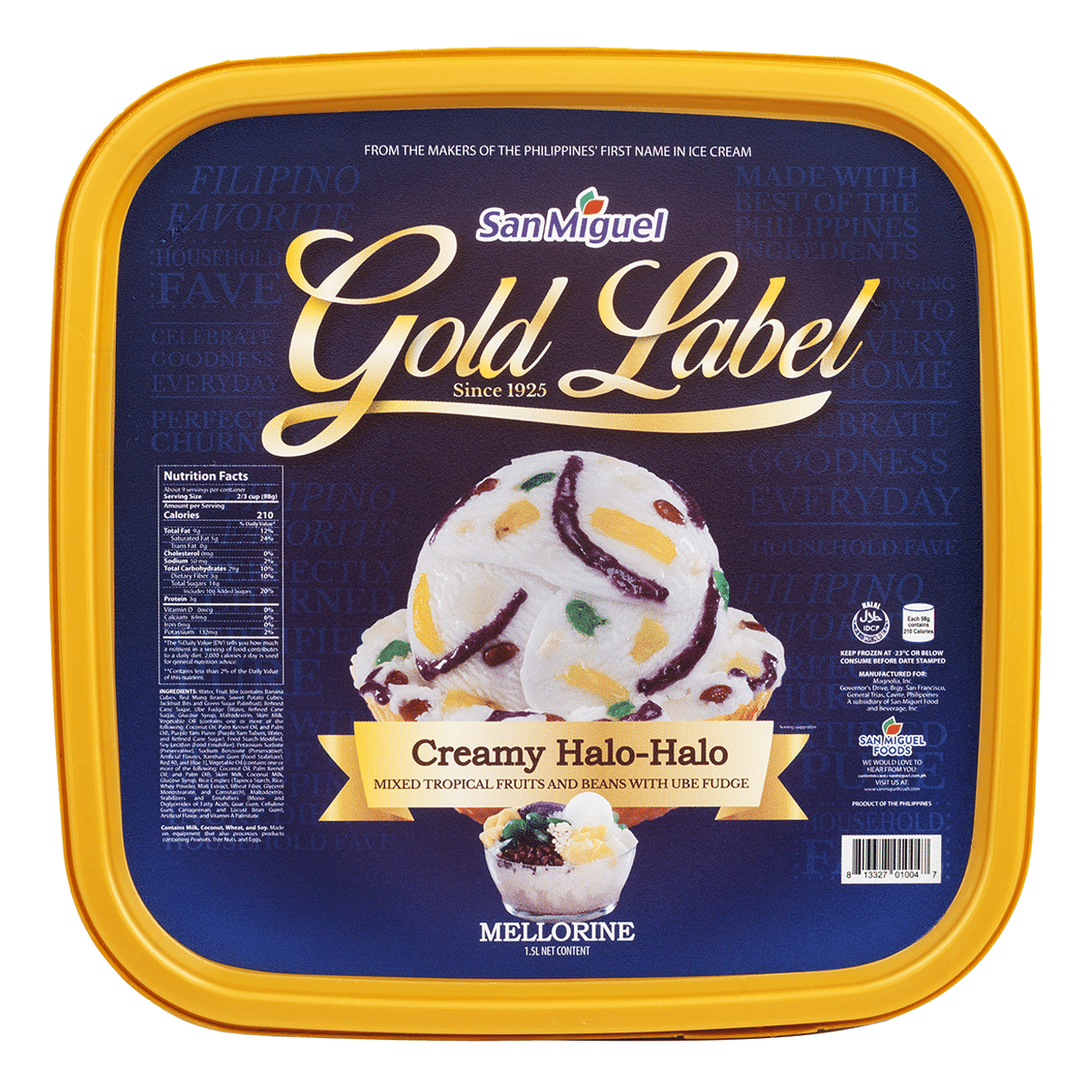 San Miguel Gold Label Halo Halo Ice Cream 50 oz