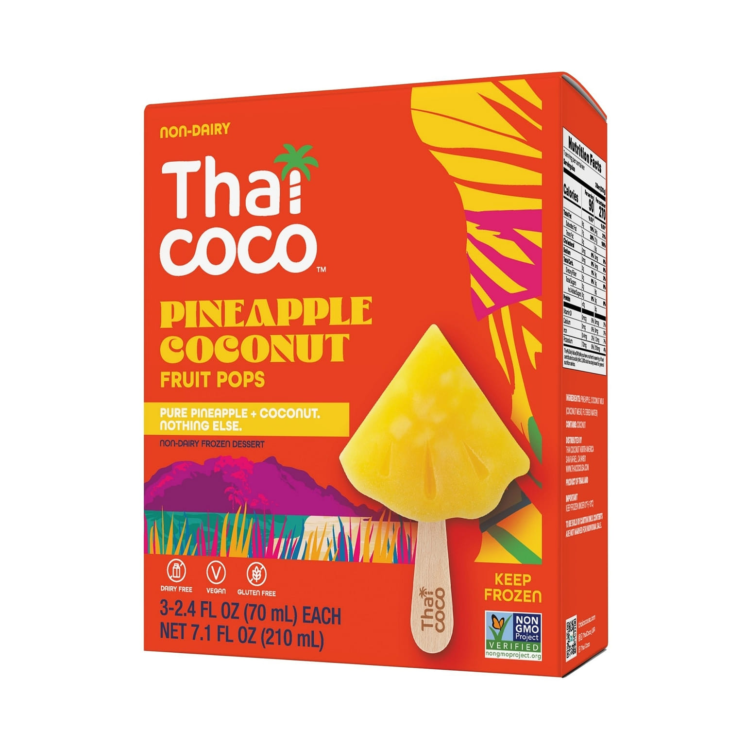 Thai Coco 파인애플 코코넛 과일 아이스바 7.1 온스