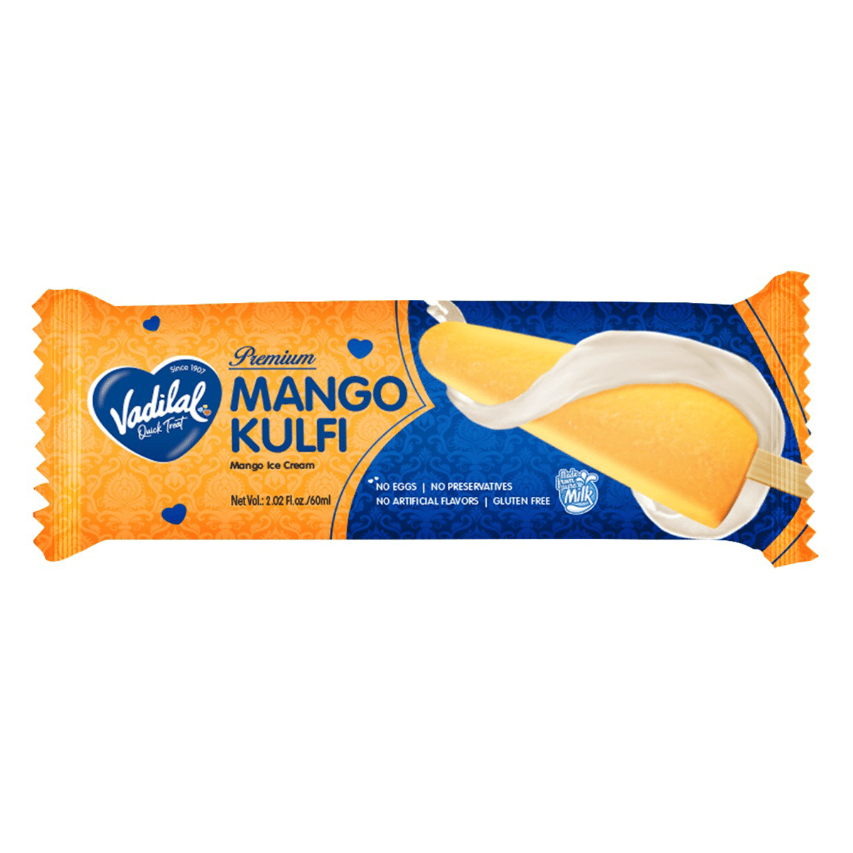 Vadilal Conical Kulfi Mango, Frozen 2.02 fl.oz