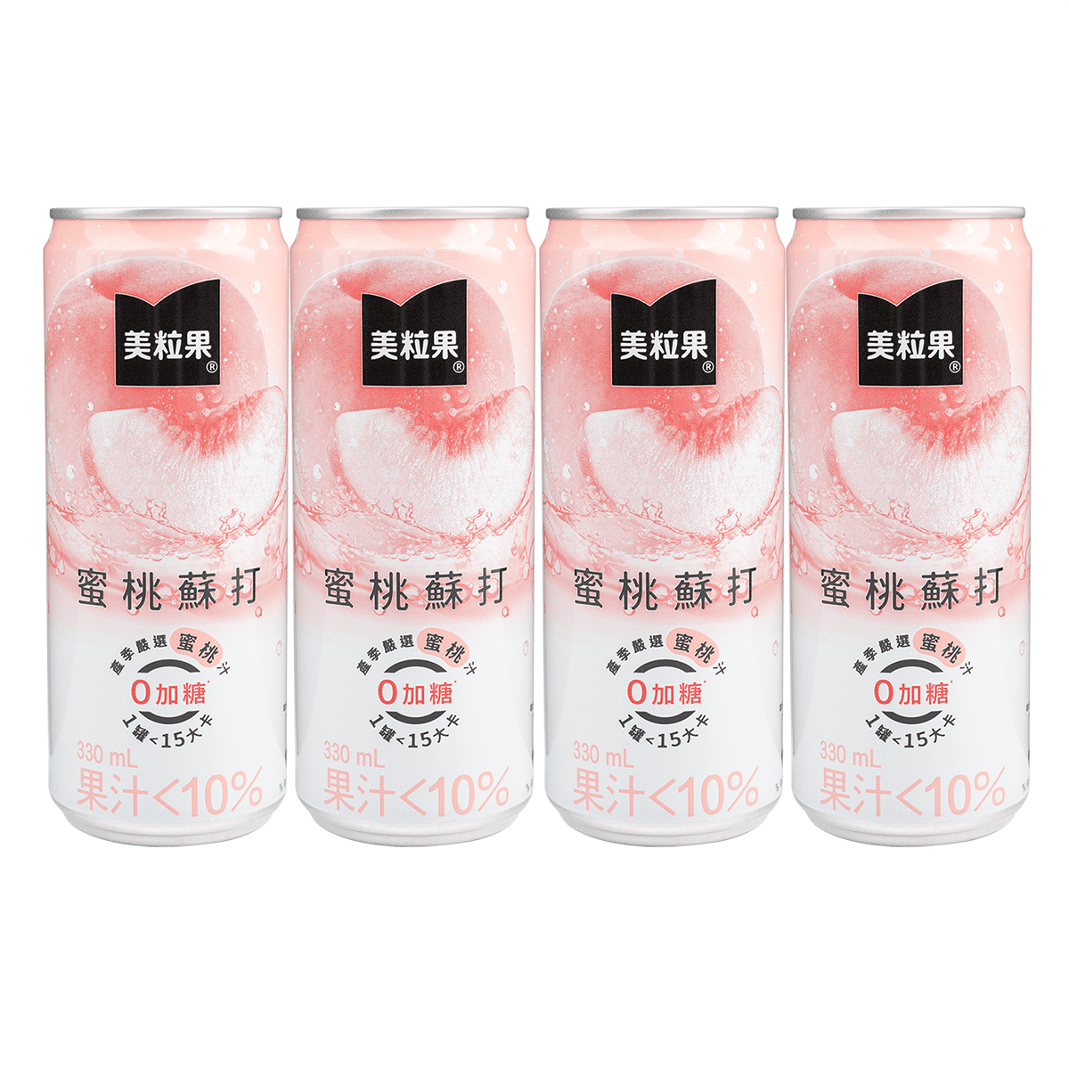 Minute Maid Zero Sugar Peach Flavor Sparkling Soda 330mlx4 330 ml*4 cans