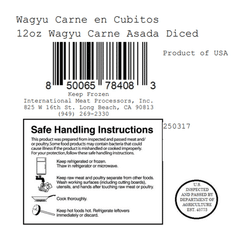 American Wagyu Beef Chuck Stew Meat (Carne Asada) 12 oz