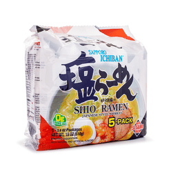 Sapporo Ichiban Instant Noodle, Shio Flavor 5pk 17.5 oz*6 pack