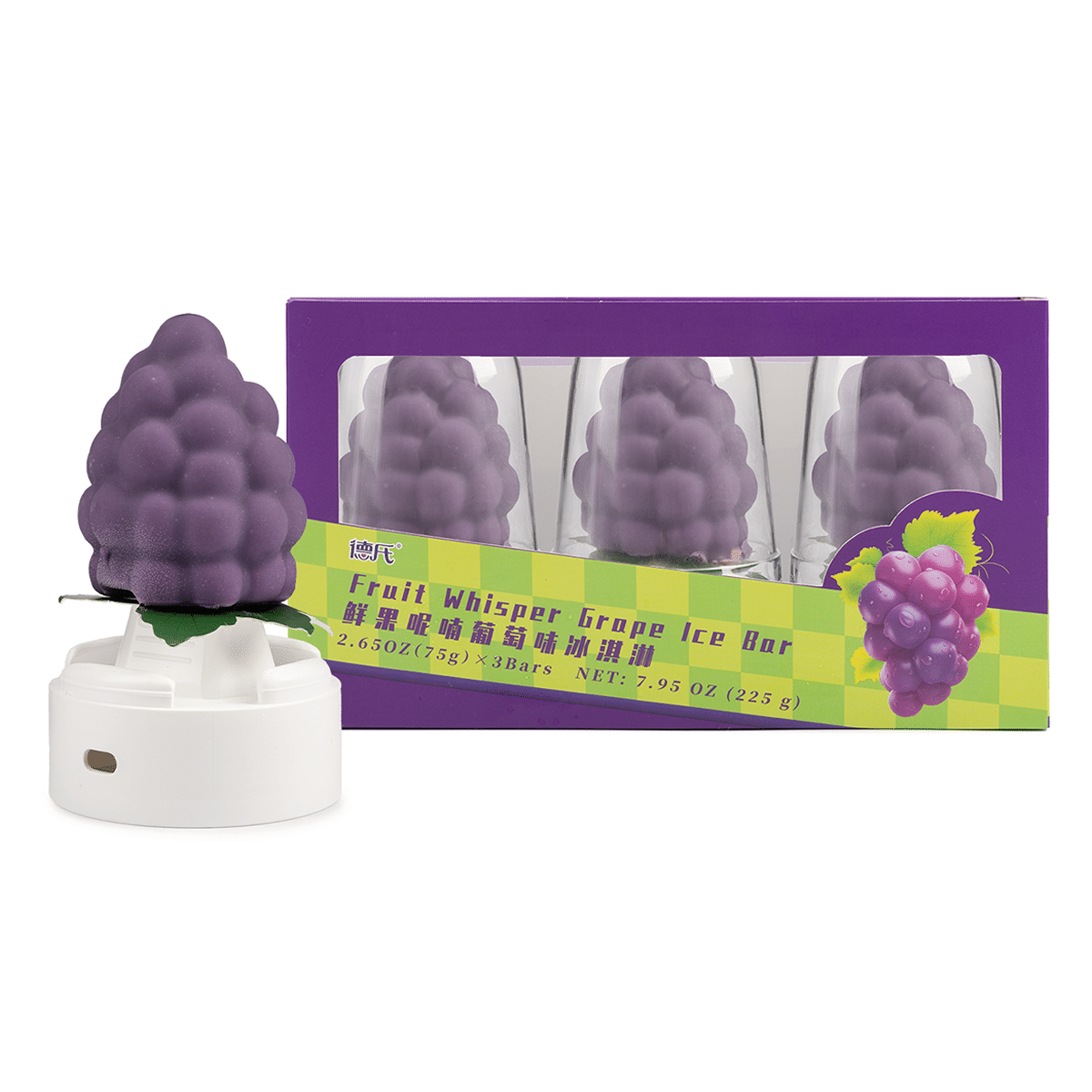 Deshi Fruit Whisper Grape Ice Bar(75g x 3pc), Frozen 225 g