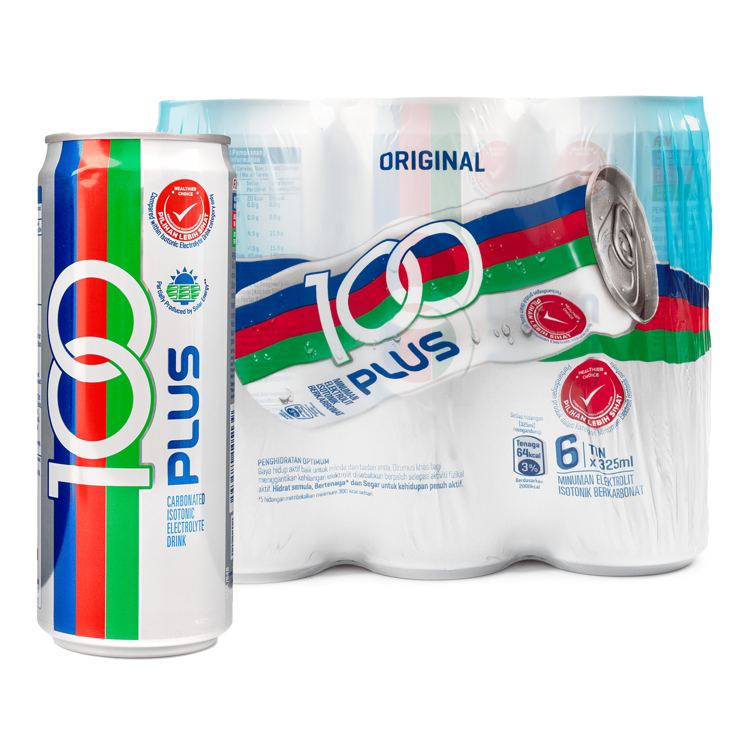 100 Plus Carbonated Isotonic Electrolyte Drink 325 ml*6 can