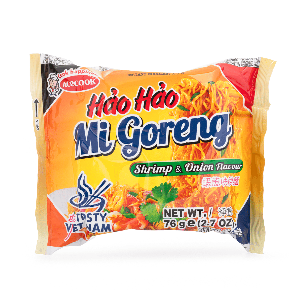 Acecook ฮาโอ ฮาโอ หมี่โกเรง รสกุ้งและหัวหอม 2.6 ออนซ์