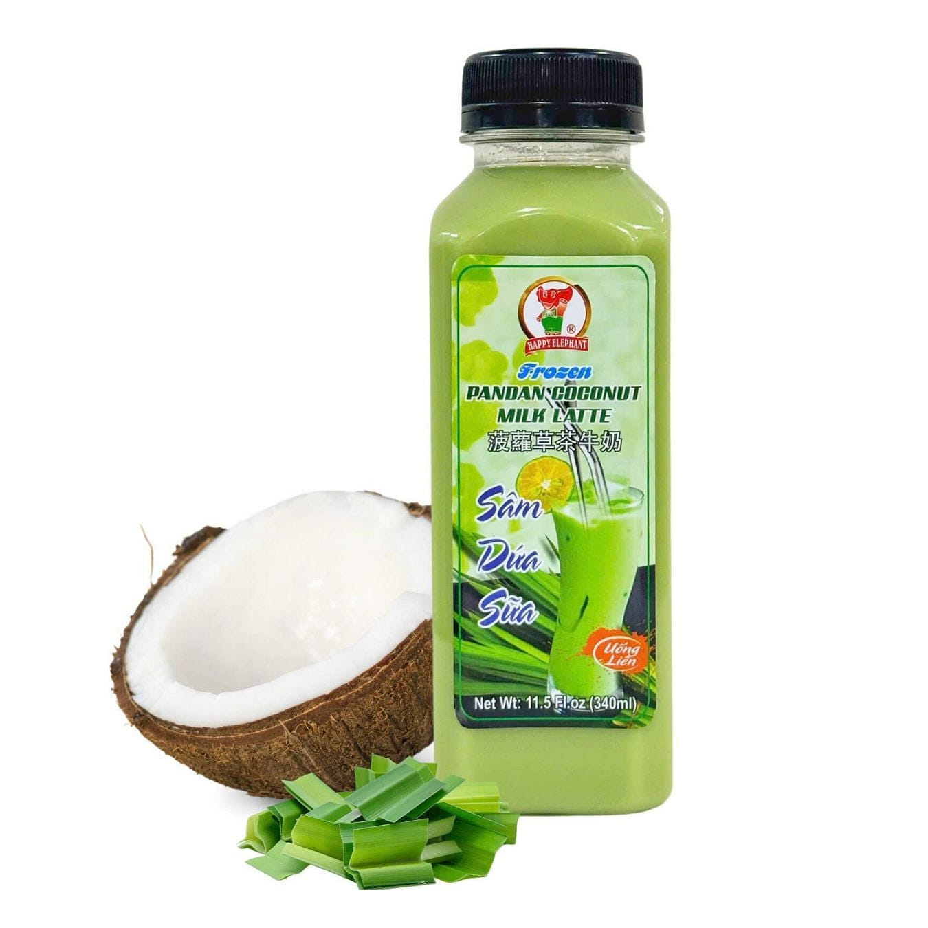 Latte de coco e pandan congelado Happy Elephant 340 ml