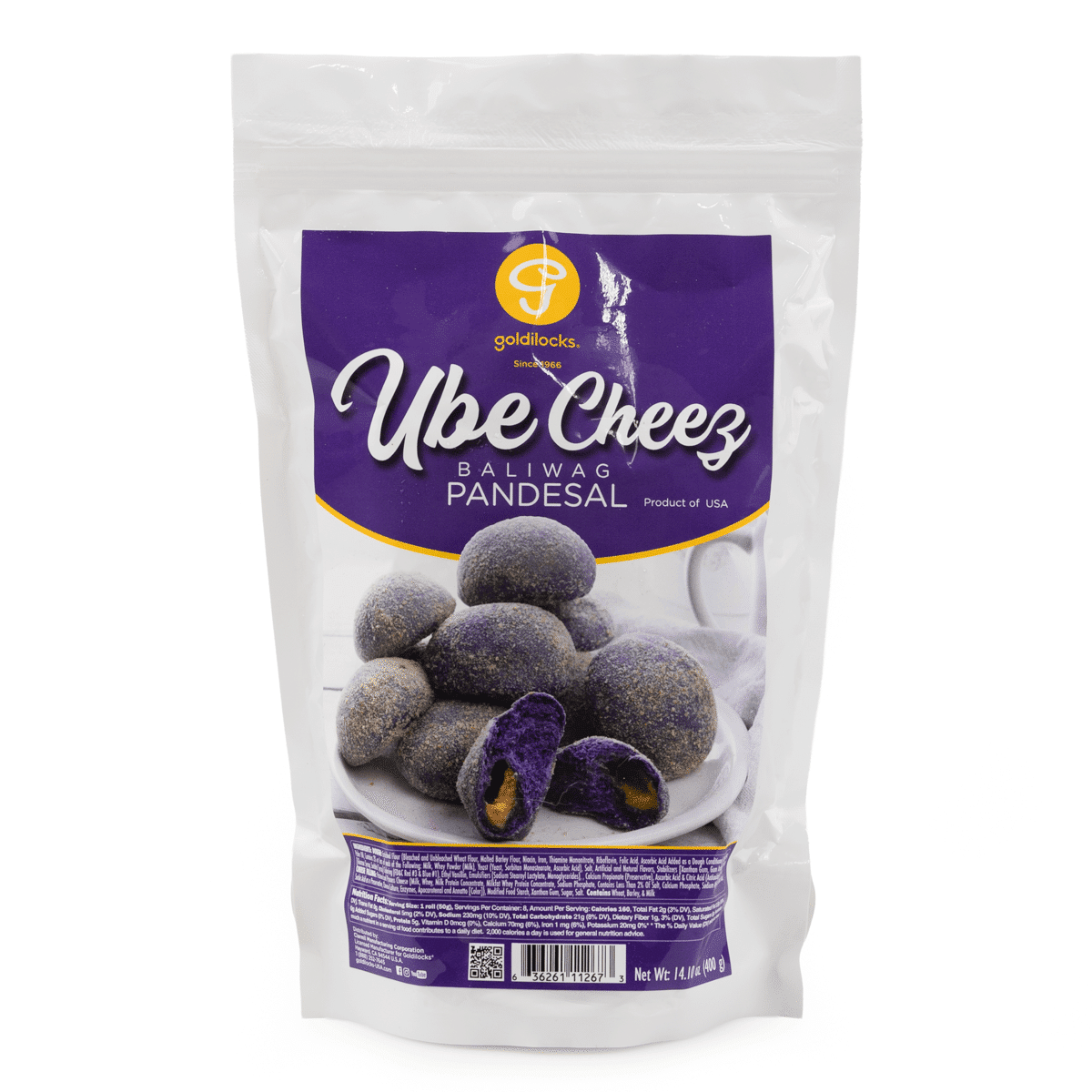 Pandesal de Ube con Queso Baliwag Congelado, Goldilocks 400 gramo(s)