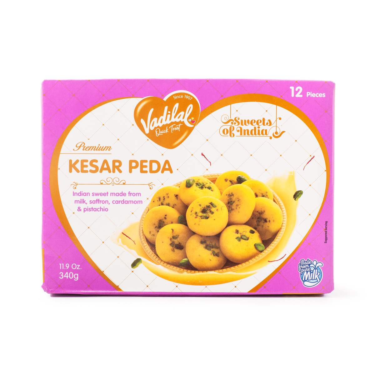 Vadilal Kesar Peda, Frozen 340 g