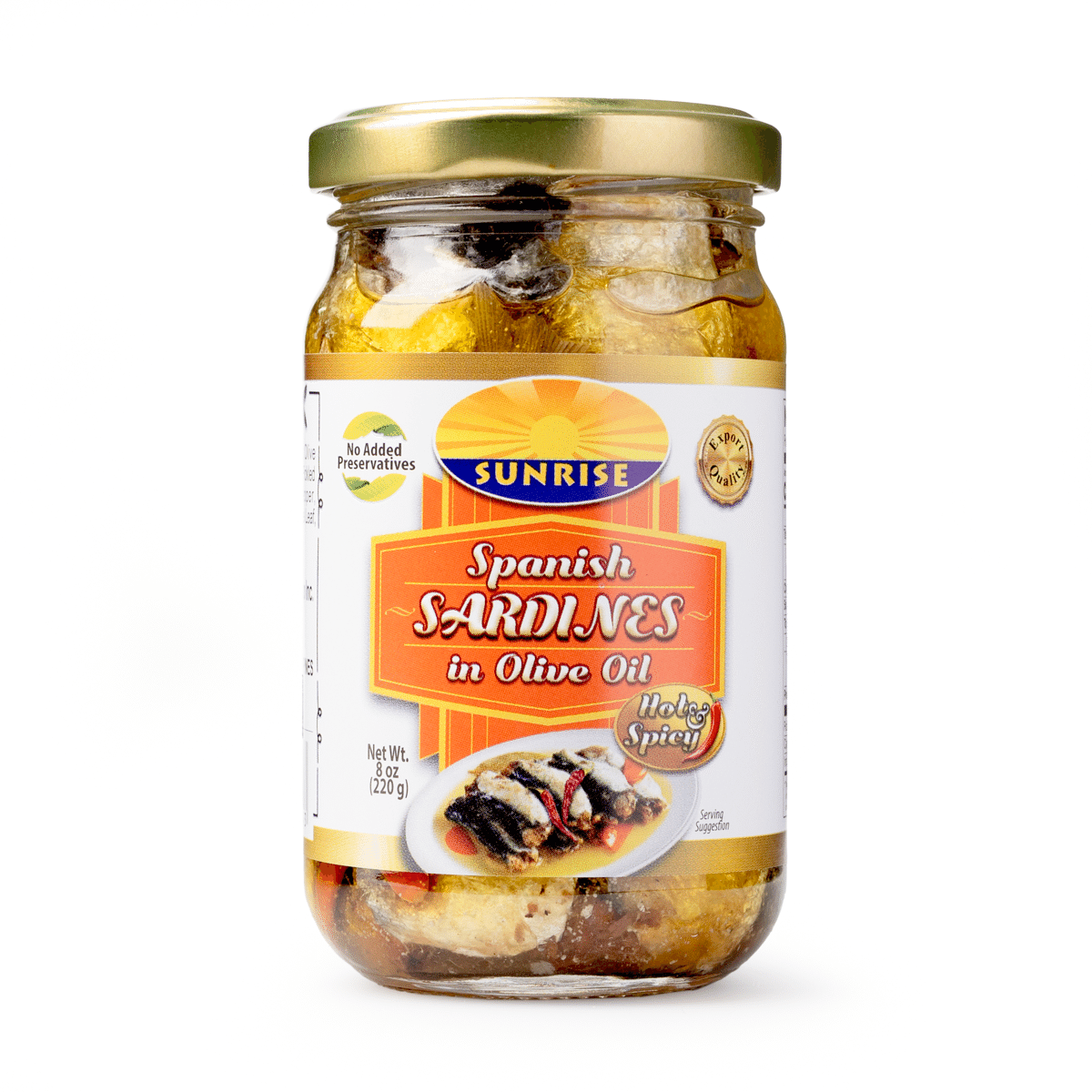 Sunrise Spanish Sardines in Olive Oil, Hot & Spicy 200 g*24 pack