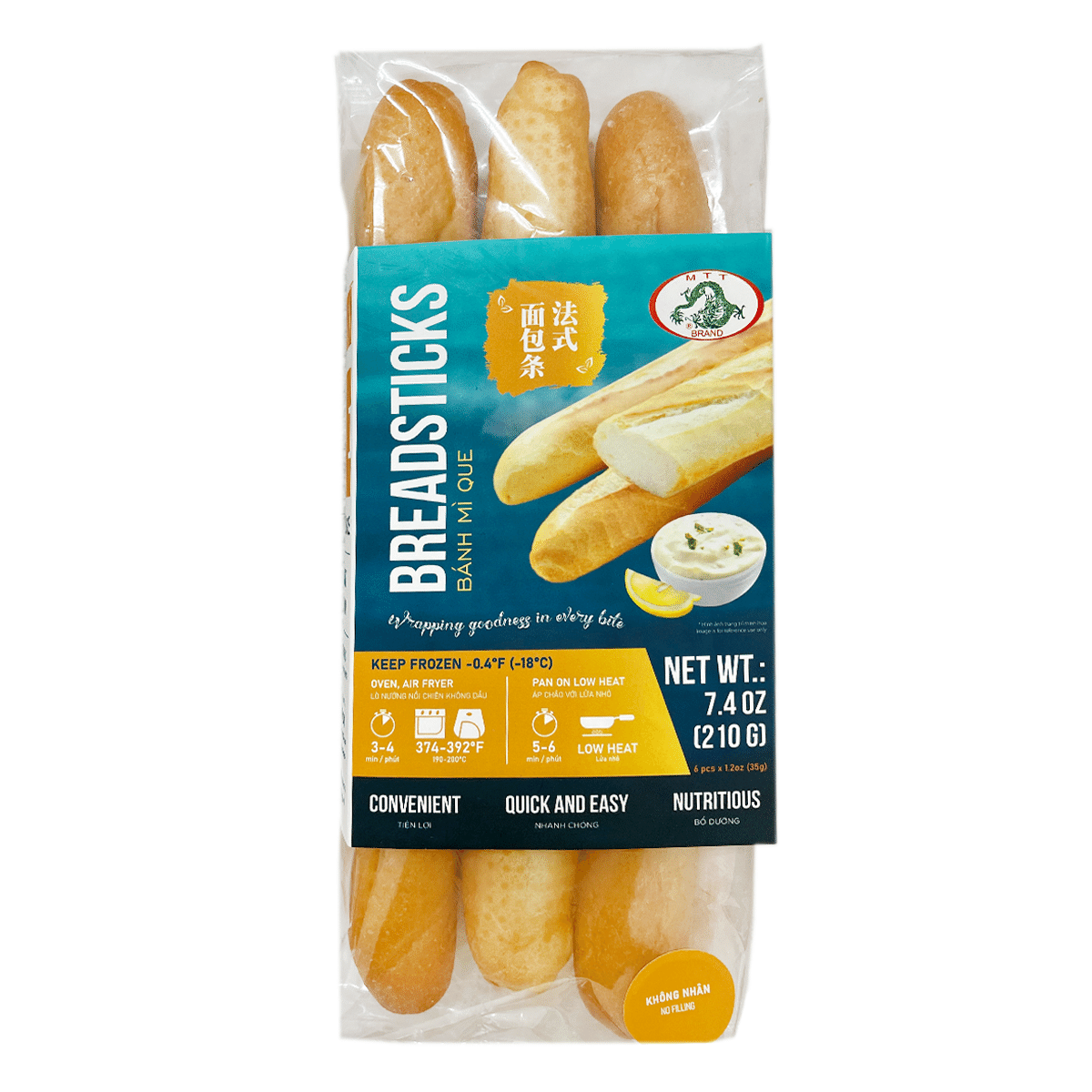MTT Palitos de Pan Sin Relleno, Congelado 7.4 onza(s)