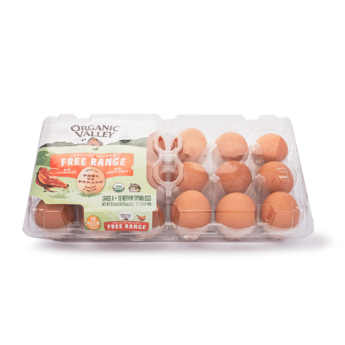Organic Valley 有机散养中号鸡蛋( 18颗) 1 盒