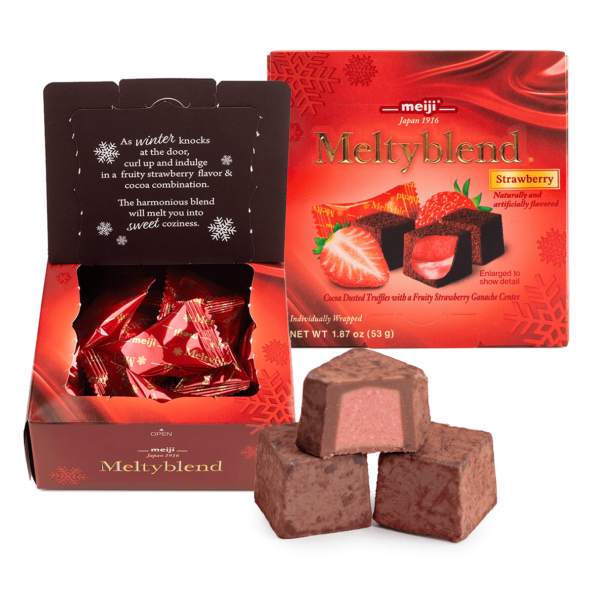 Meiji 멜티블렌드 초콜릿 딸기맛 2.11 온스