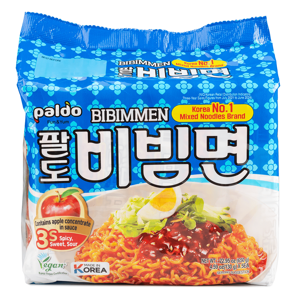 Mì Lạnh Ăn Liền Bibimen Paldom Vị Cay Hàn Quốc 650 g
