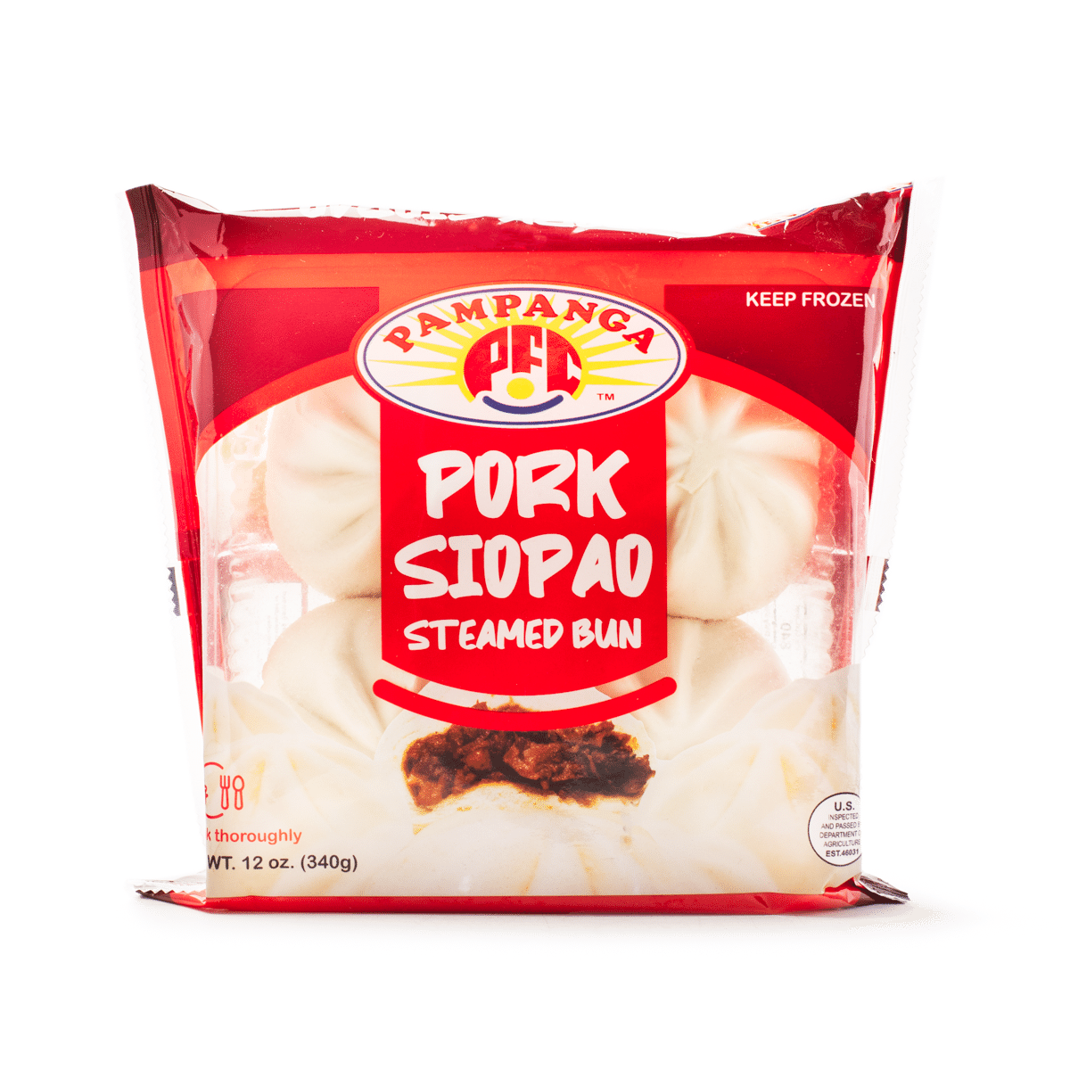 Pampanga ซาลาเปาหมู (ซาลาเปานึ่ง) 4 ชิ้น แช่แข็ง 340 g