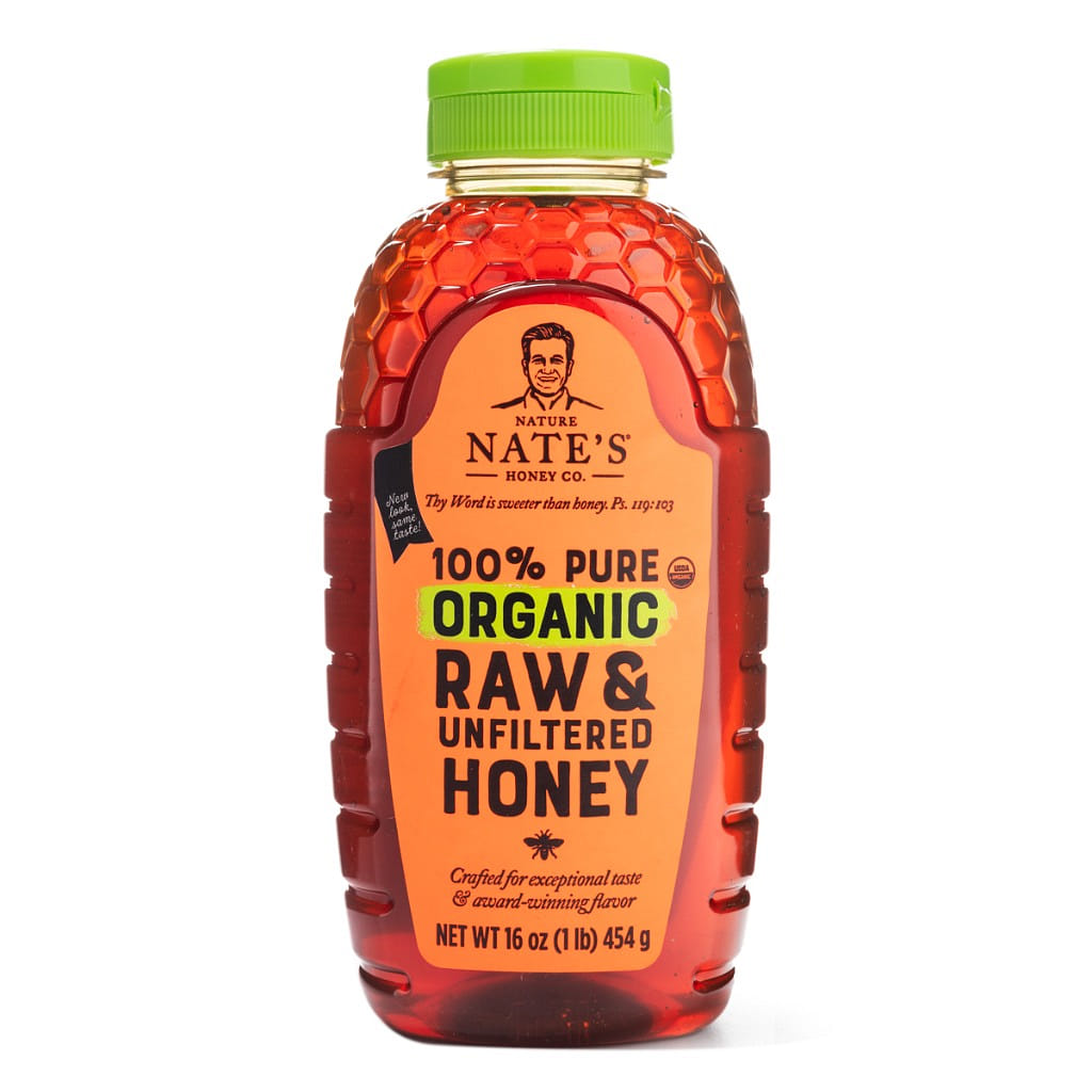 Nature Nate's 100% Pure Organic Raw Unfiltered Honey 16 oz