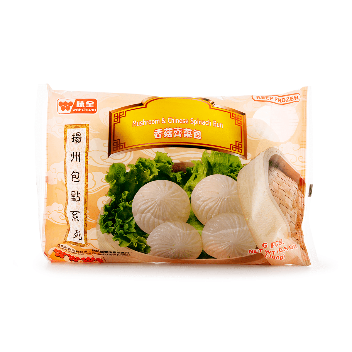 味全 扬州手工经典 香菇荠菜包 6个 冷冻 300 克