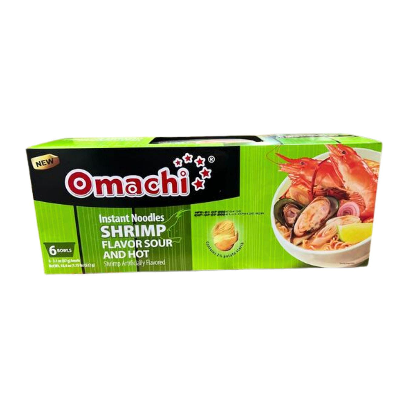 Omachi Instant Noodles Hot and Sour Shrimp Flavor 3.06 oz*6 pack