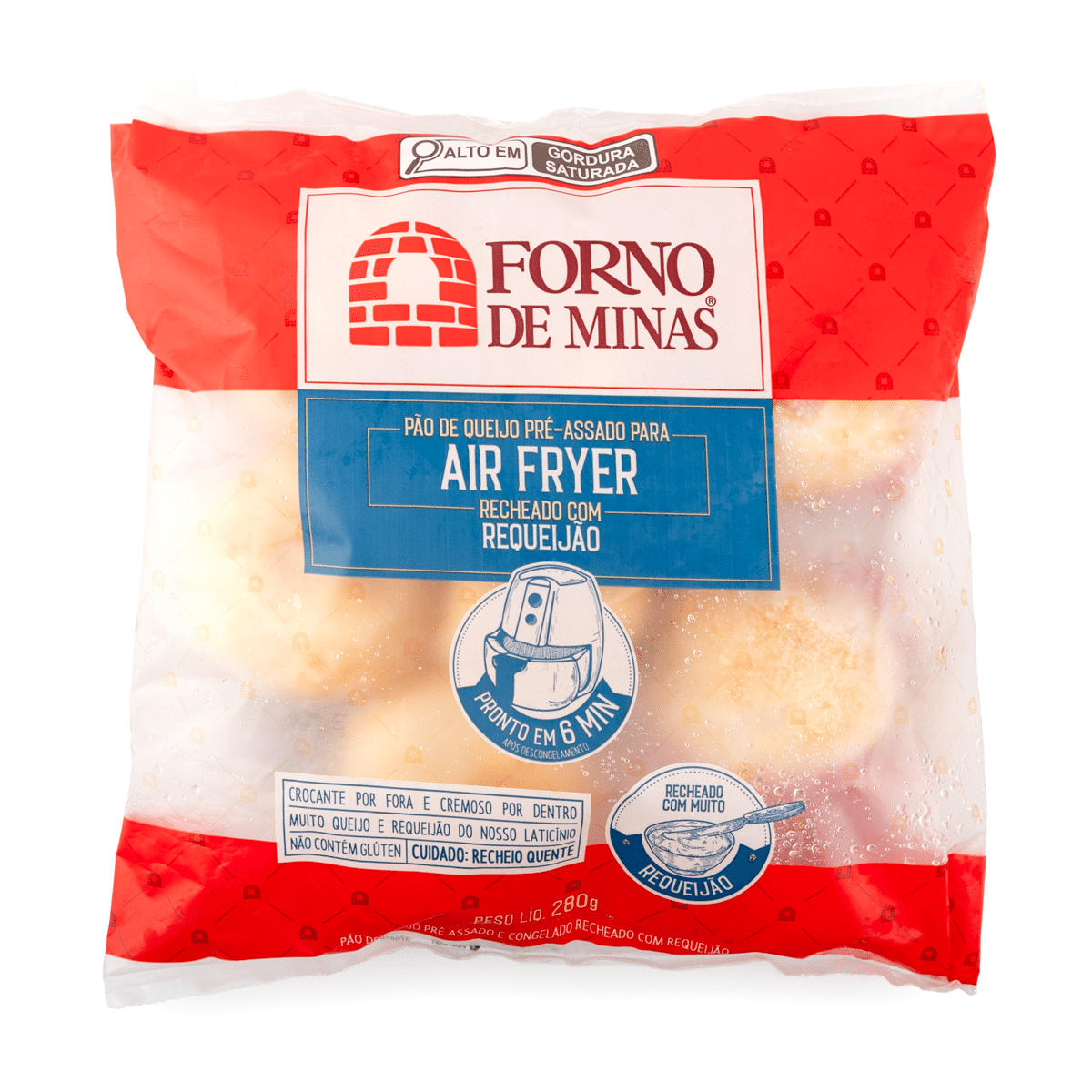 Forno de Minas Frozen Baked Cheese Rolls Filled with Requeijao Cheese 280 g