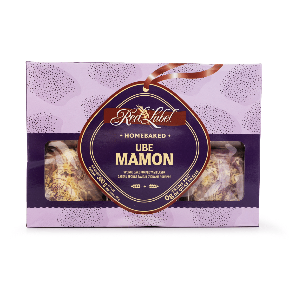 Red Label Ube Mamon Sponge Cake 6pcs, Frozen 390 g