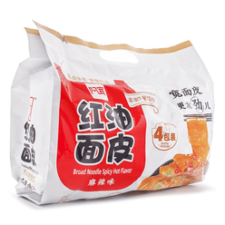 A Kuan Spicy Chili Oil Broad Noodles 4pk 440 g