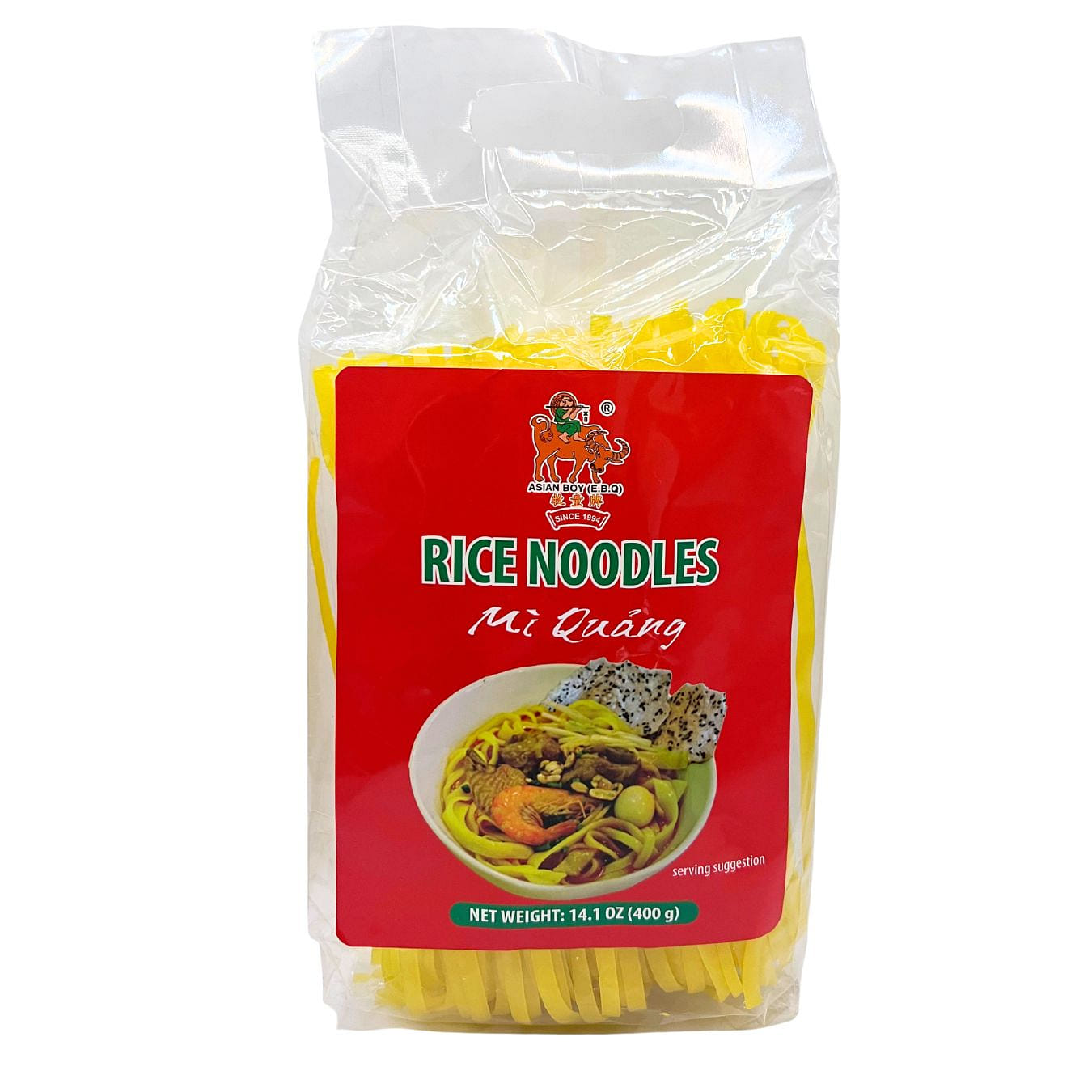 Asian Boy Yellow Rice Noodles - Medium Size 14 oz