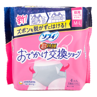 エリス ショーツ ナプキン ブラック M-Lサイズ 4個入り 1 個 - Weee!