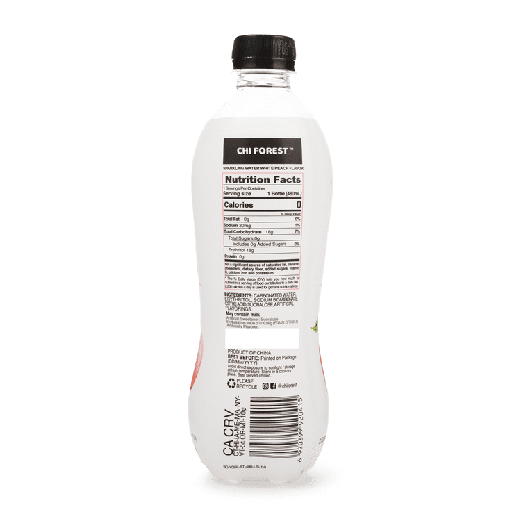 Get Genki Forest Sugar-Free Sparkling Water, White Peach