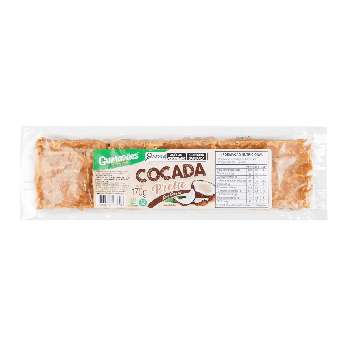 Guimaraes Black Coconut Candy Bar 170 g
