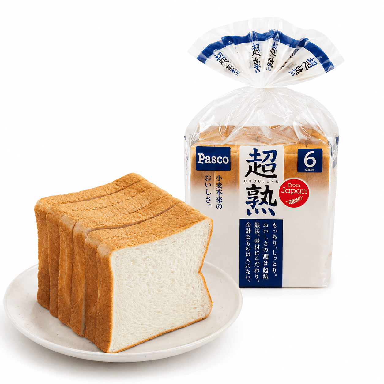 Pasco Chojuku Shokupan Bread 6pc Frozen 374 g