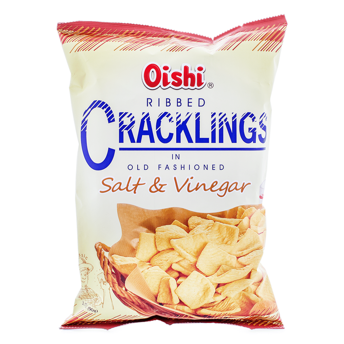 OISHI แคร็กคลิงส์ รสเกลือและน้ำส้มสายชู 90 กรัม