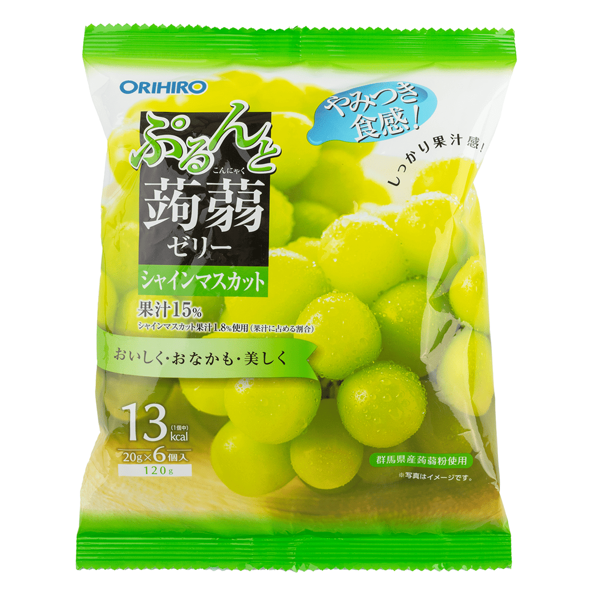 Orihiro Green Grape Konjac Jelly 6 pcs 120 g