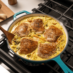 Organic & Free Range Bone In/Skin On Thighs, Halal, Frozen 1.1-1.3 lb