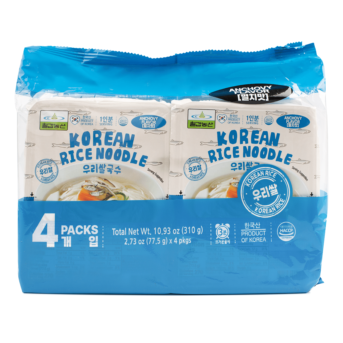 칠갑농산 우리쌀국수 멸치맛 4packs 310 그램